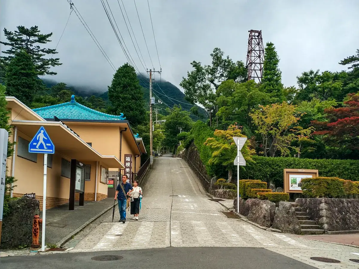 Photograph of a hillside street in Hakone, Japan