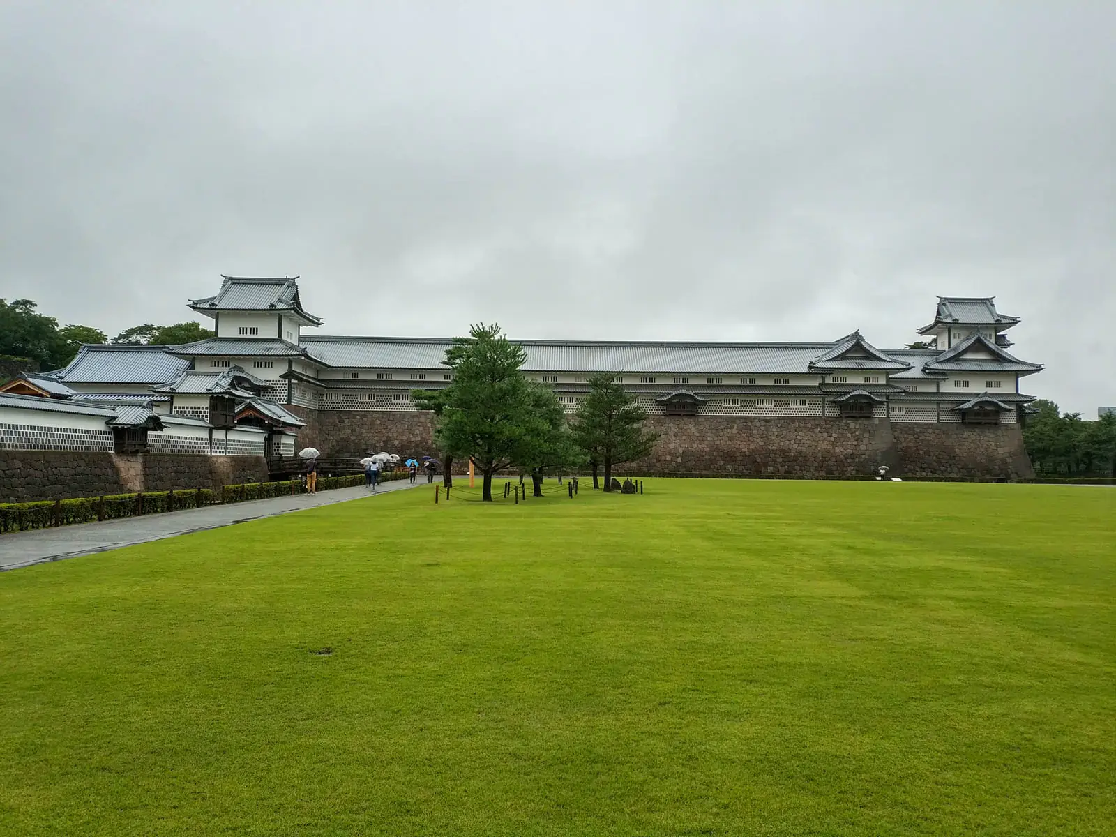 Photograph of the walls and turrets of Kanazawa Castle in Japan